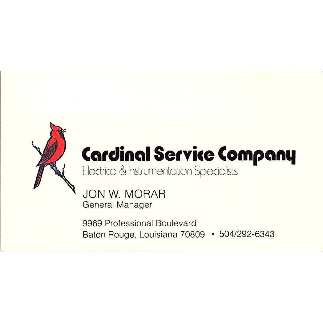 Cardinal Service Company Jon Morar Baton Rouge Louisiana Business Card SF3-B6