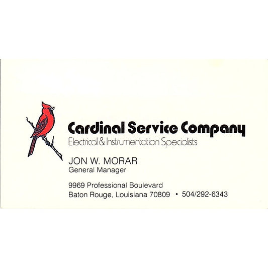 Cardinal Service Company Jon Morar Baton Rouge Louisiana Business Card SF3-B6