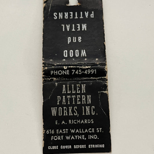 Allen Pattern Works Inc E.A. Richards Fort Wayne IN Vintage Matchbook TB6-MB2-14