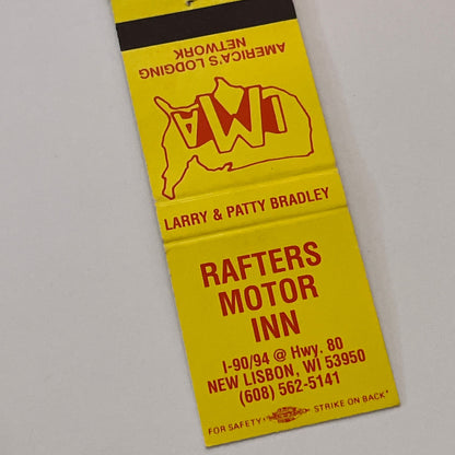 Rafters Motor Inn New Lisbon WI Vintage Matchbook Cover TB6-MB2-2