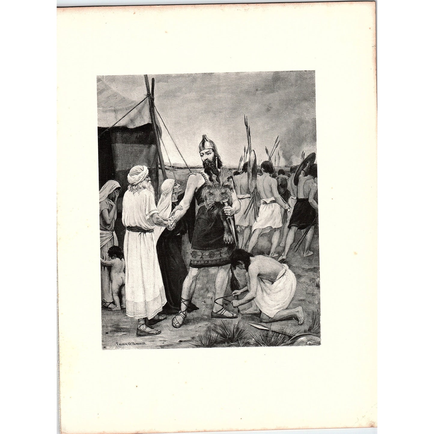 Thy Triumph King Saul & Israelites Frank O. Small Engraving Art Print 9x11 V6