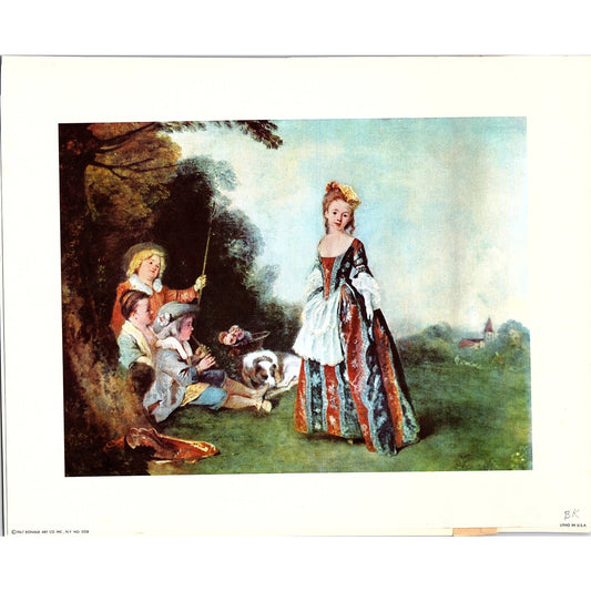The Dance (Iris) c1719 Jean Antoine Watteau Lithograph Vintage Art Print 8x10 V6
