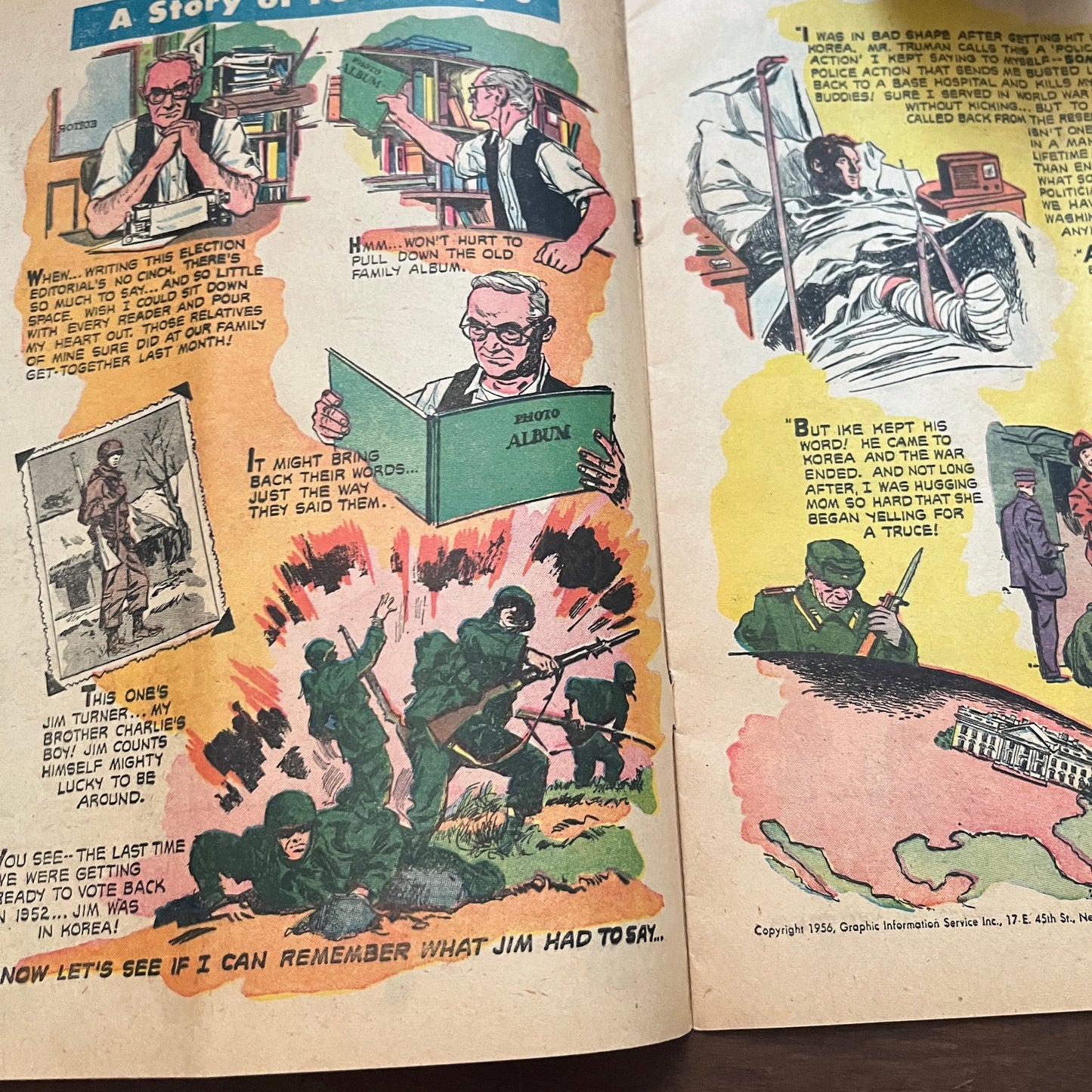 Scarce 1956 Forward With Eisenhower - Nixon Presidential Comic Book AF3-18
