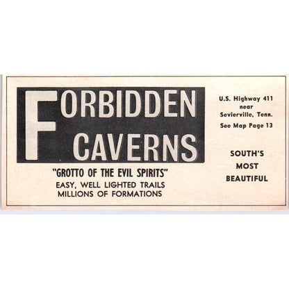 Forbidden Caverns Sevierville TN 1973 Magazine Ad AD8-B9