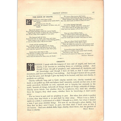 The Hour of Death - Felicia Hemans, Charity - Holy Bible 1884 Poem TA5-CJ-4