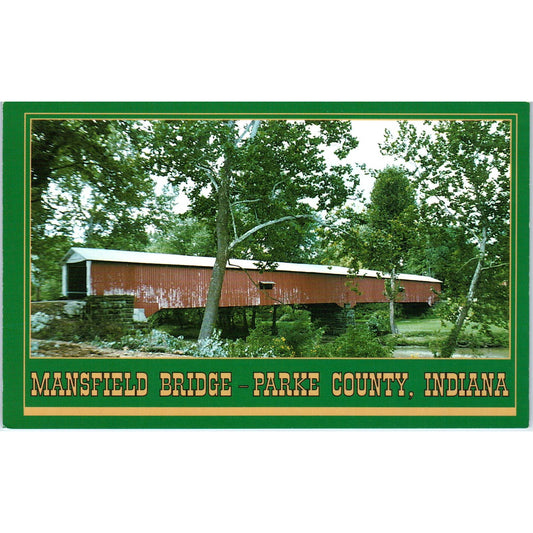 Mansfield Parke County 5 J.J. Daniels IN Vintage Covered Bridge Postcard PC15