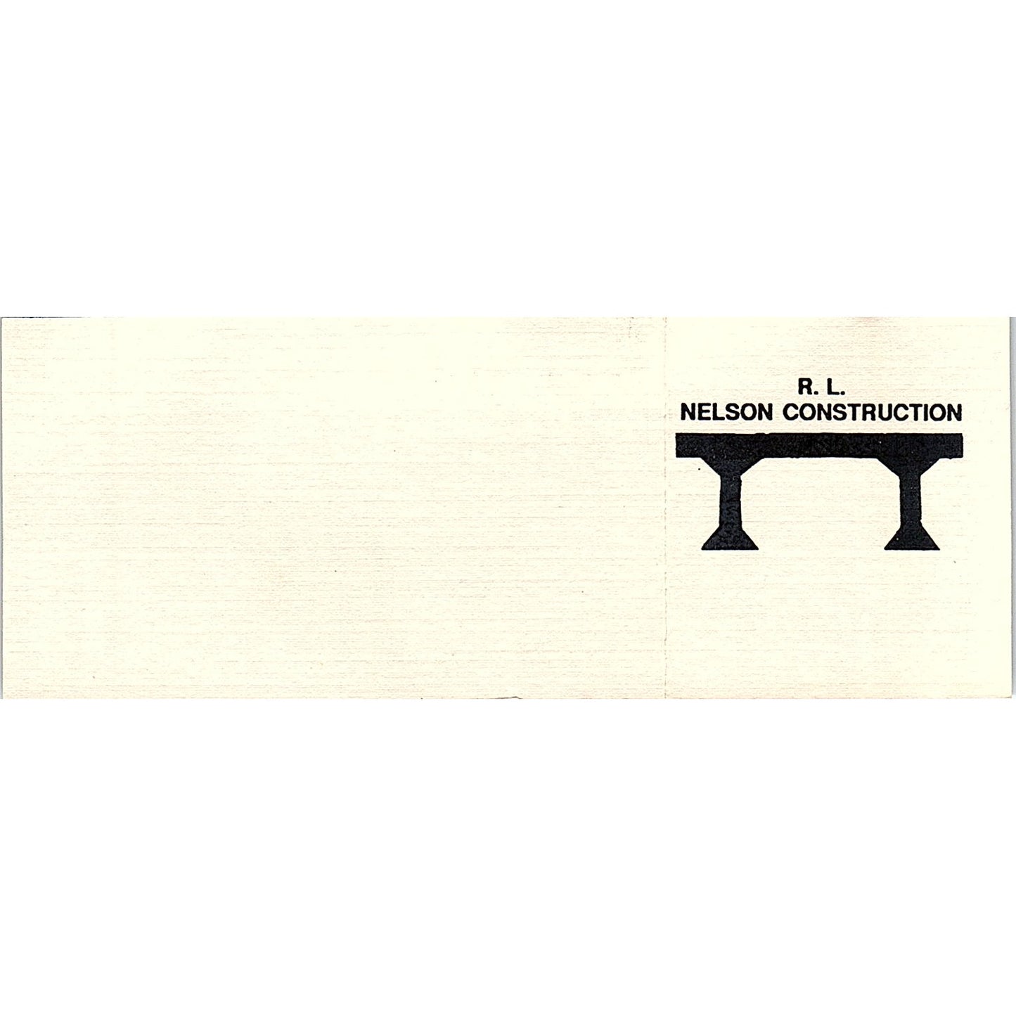R.L. Nelson Construction Pasadena TX Vintage Business Card SD9-B3