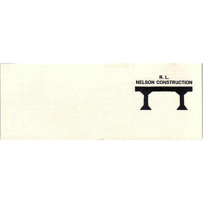 R.L. Nelson Construction Pasadena TX Vintage Business Card SD9-B3