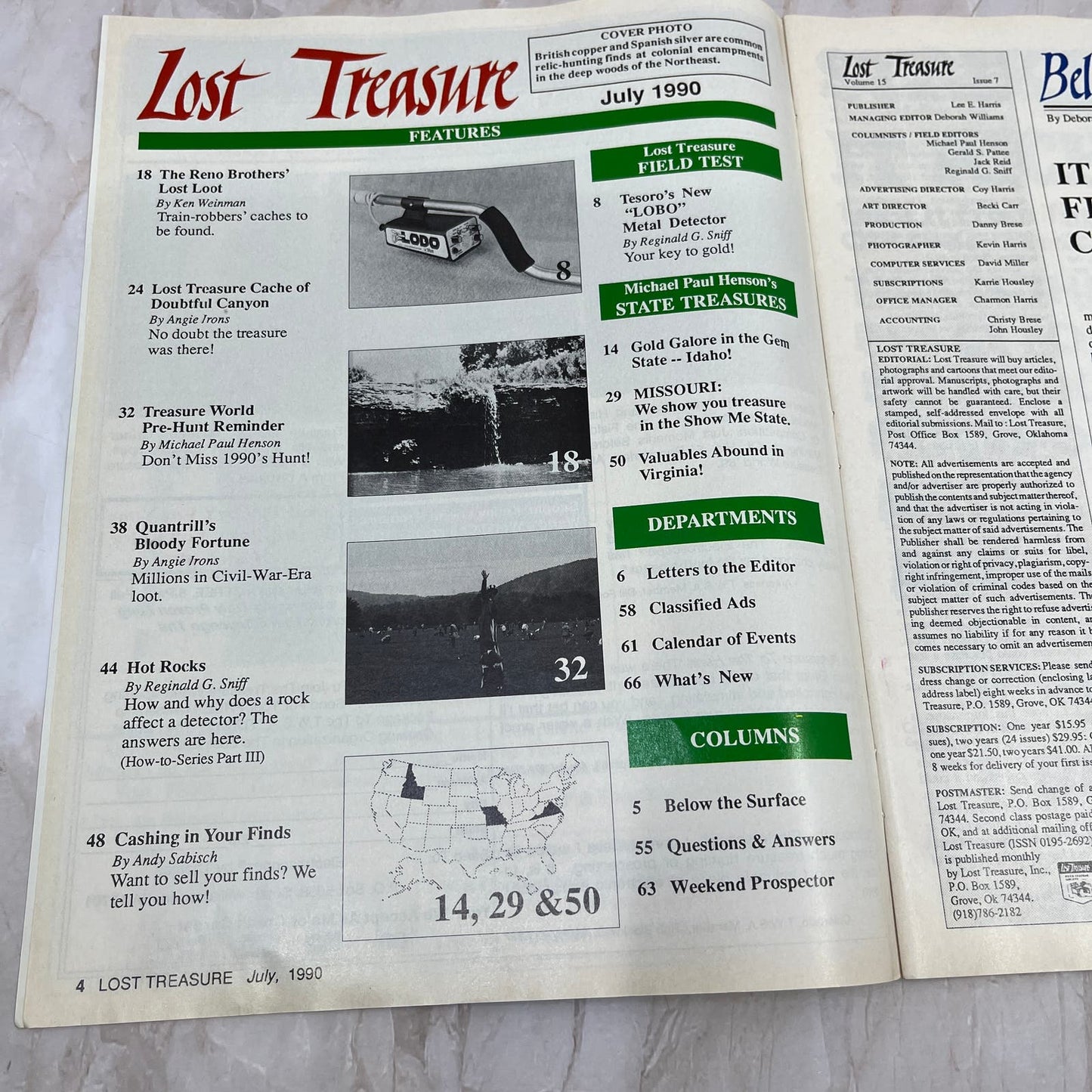 1990 July - Lost Treasure Magazine - Treasure Hunting Gold Prospecting M14