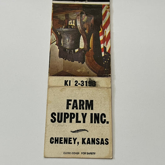 Farm Supply Inc Cheney KS Vintage Matchbook Cover TB6-MB1-14
