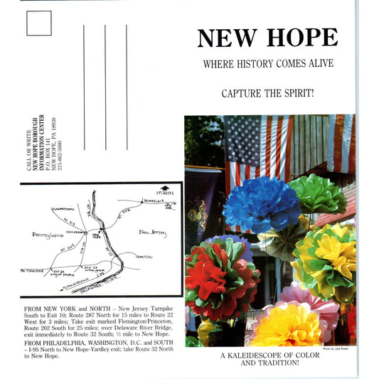 1970s New Hope Pennsylvania Capture the Spirit Travel Brochure TF4-BB