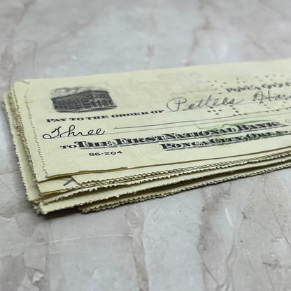 1930s Huge Lot of Ponca City Oklahoma First National Bank Checks TG8-VW