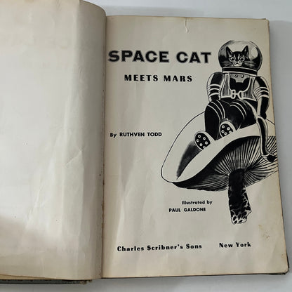Vintage 1955 SPACE CAT Meets Mars by Ruthven Todd Hardcover Paul Galdone TK3