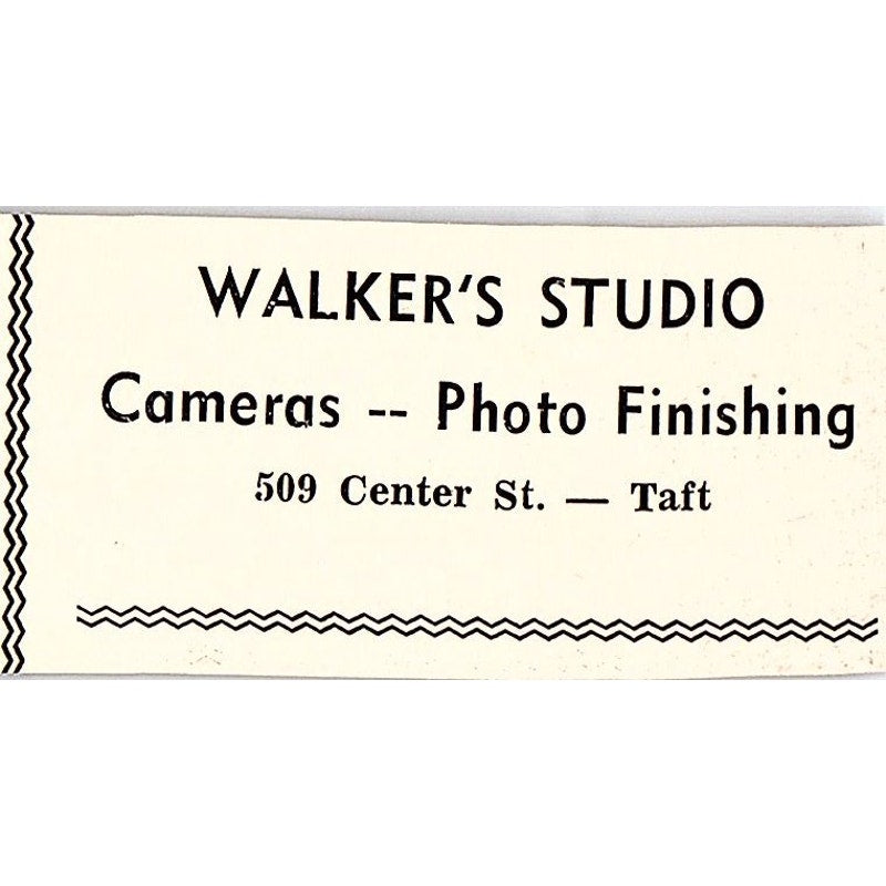 Walker's Studio Cameras Photo Finishing, Safety Drug Co Taft CA c1965 Ad AF8-S23