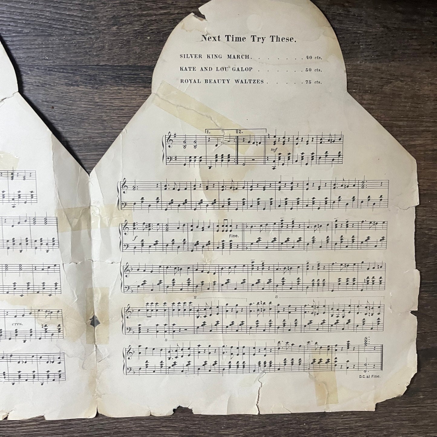 Original 1892 Harrison's Campaign March Die Cut Sheet Music E. Rose Prime V14-1