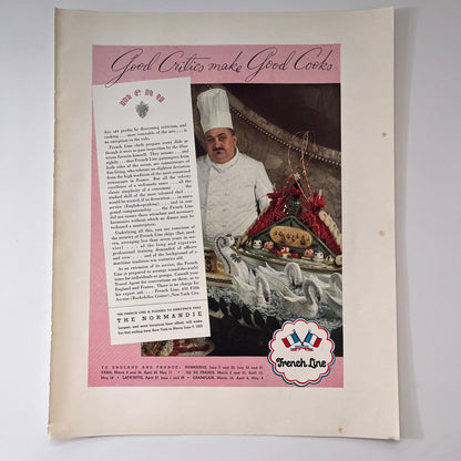 The Normandie French Line Steamer to England and France 1935 Ad V1-5