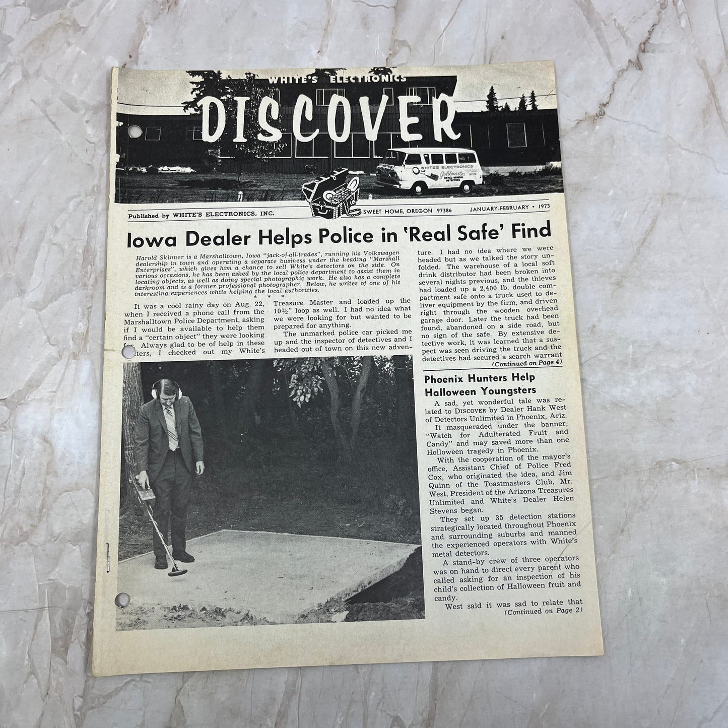 1973 Jan/Feb White's Electronics Discover Newsletter Treasure Hunting OR M19