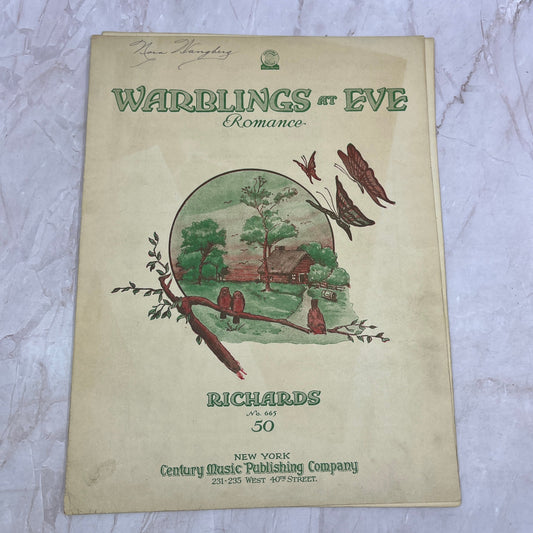 Warblings at Eve Romance Richards No. 665 Antique Sheet Music Ti5