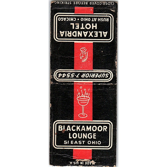 Alexandria Hotel Chicago Vintage Matchbook Cover SC7-Y8