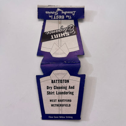 Battison Dry Cleaning West Hartford Wethersfield CT Vintage Matchbook TB8-MB-12