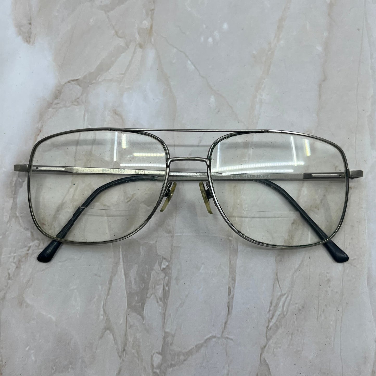 Retro Men’s Elan 9193 Pewter Aviator Sunglasses Eyeglasses Frames TD7-G6-2