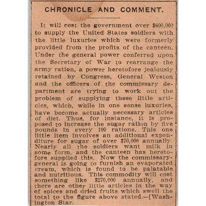 Chronicle Comment General Weston Spanish American War 1901 Newspaper Ad AD8-HS3