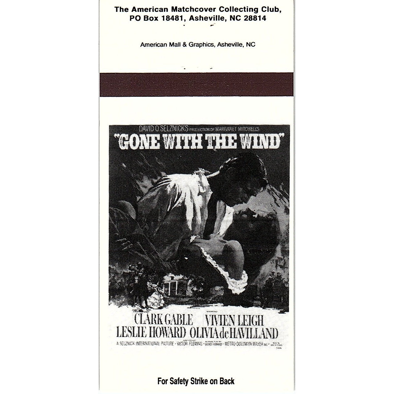 Gone With the Wind Poster Matchcover 1995 Vintage Matchbook MM4-10