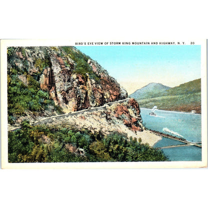 Birds Eye View of Storm King Mountain & Highway New York Vintage Postcard PD3