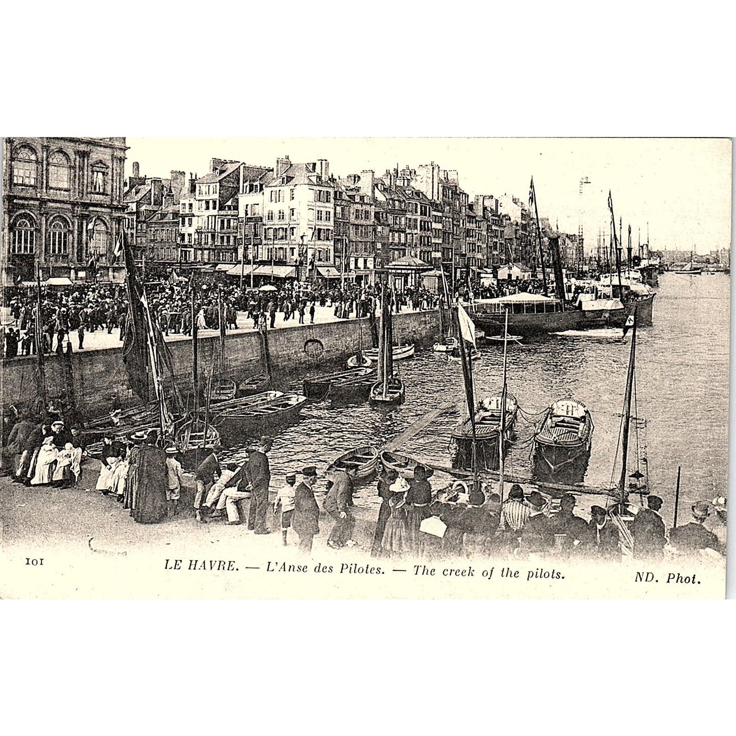Le Havre L'Anse Des Pilotes Creek of the Pilots French Antique Postcard PE11