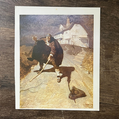 Long John Silver from Treasure Island, by N.C. Wyeth Vintage Art Print 9x11 V5