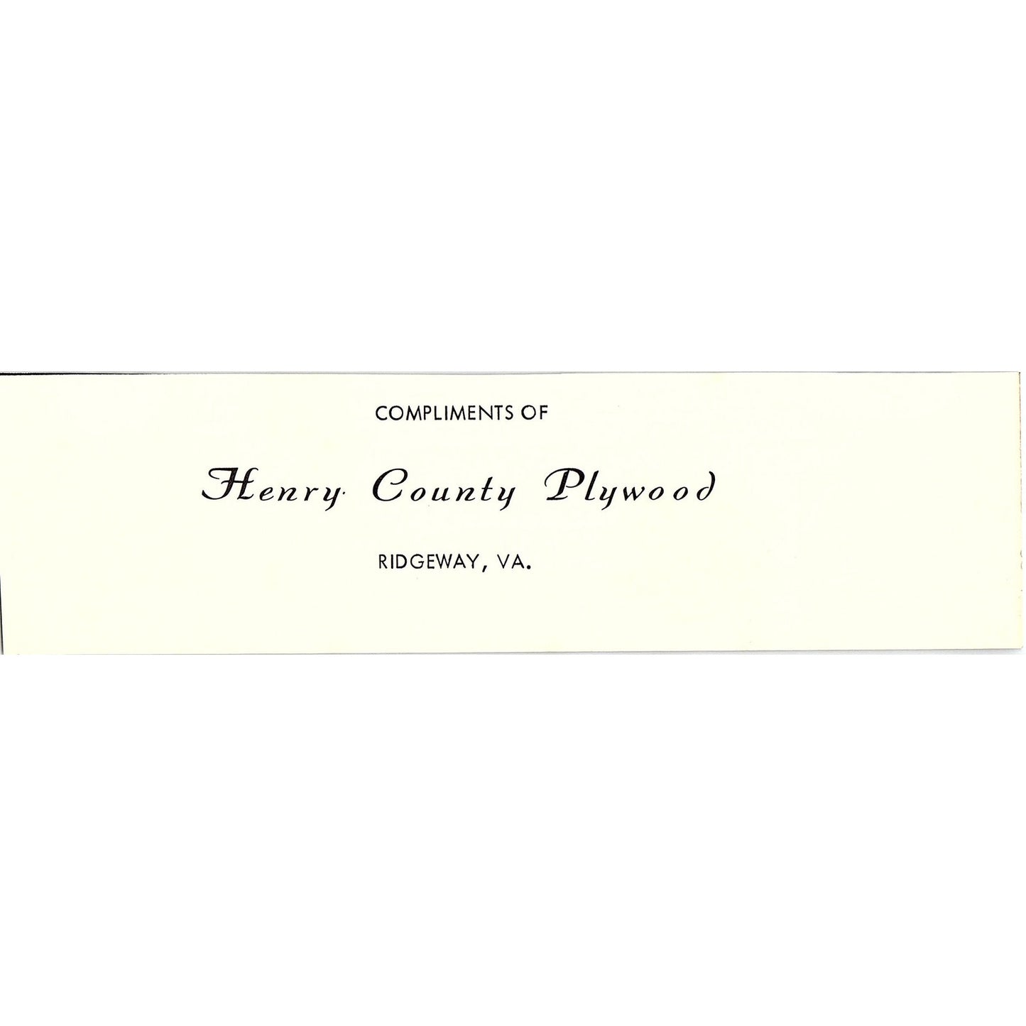 Henry County Plywood Ridgeway VA 1960s Ad AG2-5