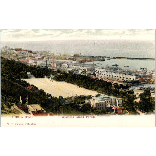 c1910 Gibraltar Almeda Grand Parade Original Postcard PC10