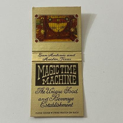 Magic Time Machine Restaurant San Antonio Austin TX Vintage Matchbook TB6-MB2-11