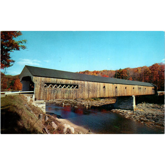 Old Covered Bridge in West Dummerston Vermont VT Covered Bridge Postcard PC1