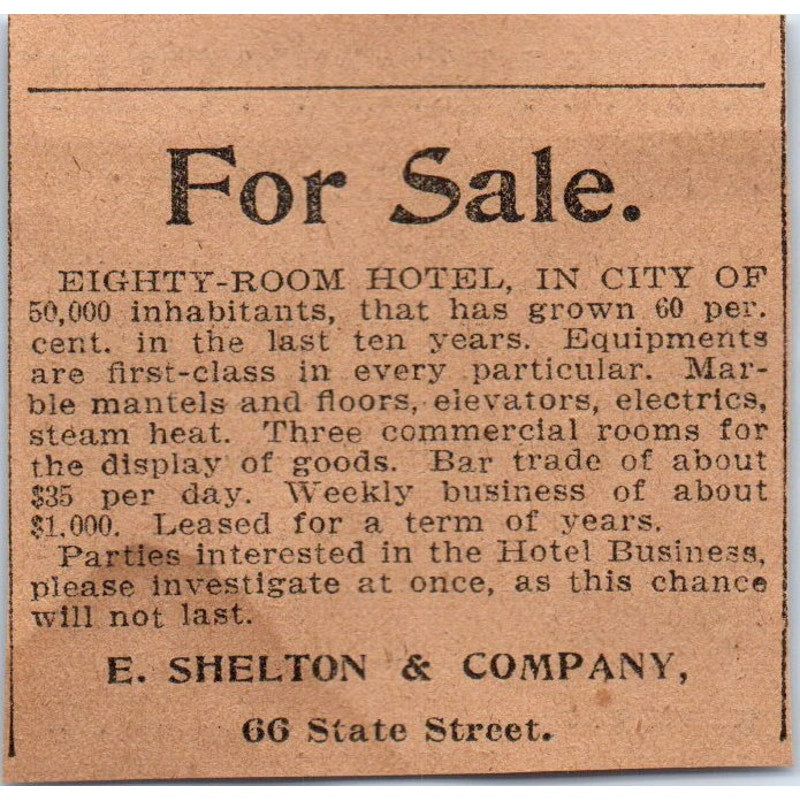 Connecticut Fire Ins Co J.D. Browne Hartford 1901 Newspaper Ad AD8-HS4