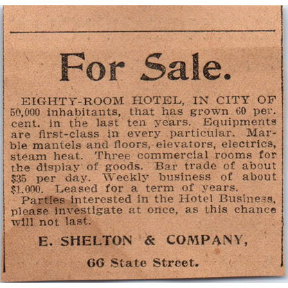 Connecticut Fire Ins Co J.D. Browne Hartford 1901 Newspaper Ad AD8-HS4
