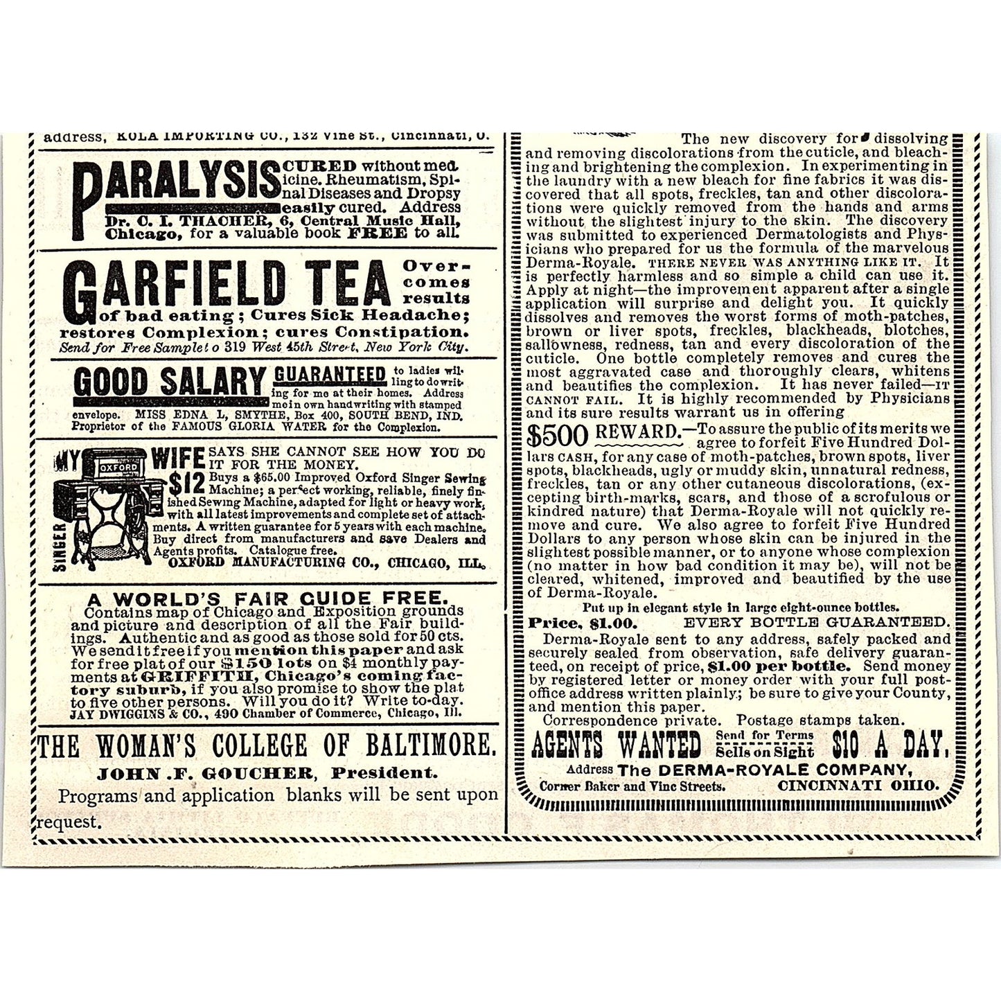 Buffalo Lithia Water Case of Mr. S. by George H. Pierce VA 1892 Ad AG2-H5