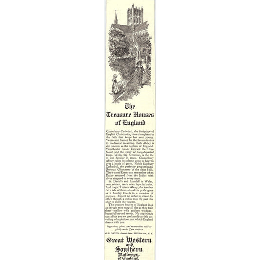 Great Western & Southern Railways of England 505 5th Av NYC Orton 1931 Ad SV1-6