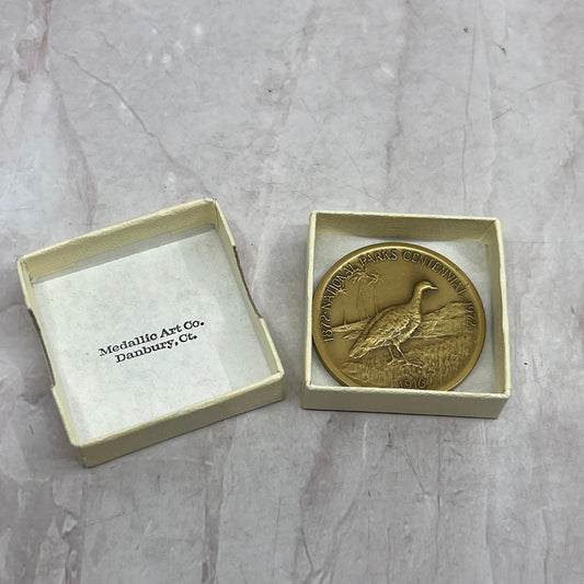 1972 Hawaii Volcanoes National Park Centennial Kilauea Crater Coin Medal SF4