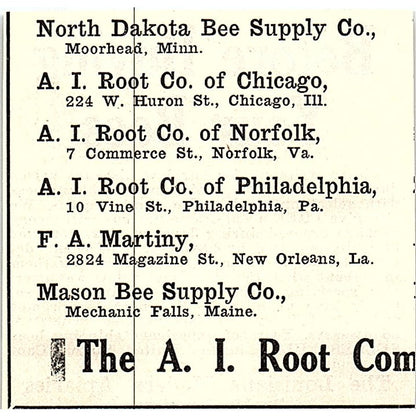 Louisiana Modern Apiaries Bunkie LA 1926 Ad AG3-S23