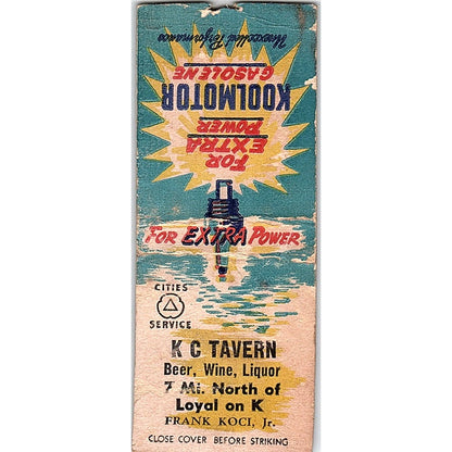 KC Tavern Frank Koci Loyal WI Vintage Matchbook Cover SF3-Y1