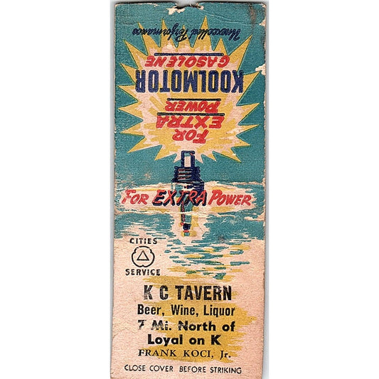 KC Tavern Frank Koci Loyal WI Vintage Matchbook Cover SF3-Y1