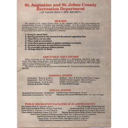 Crescent Cove Enterprises FJN Properties St. Augustine 1989 Ad AF9-12