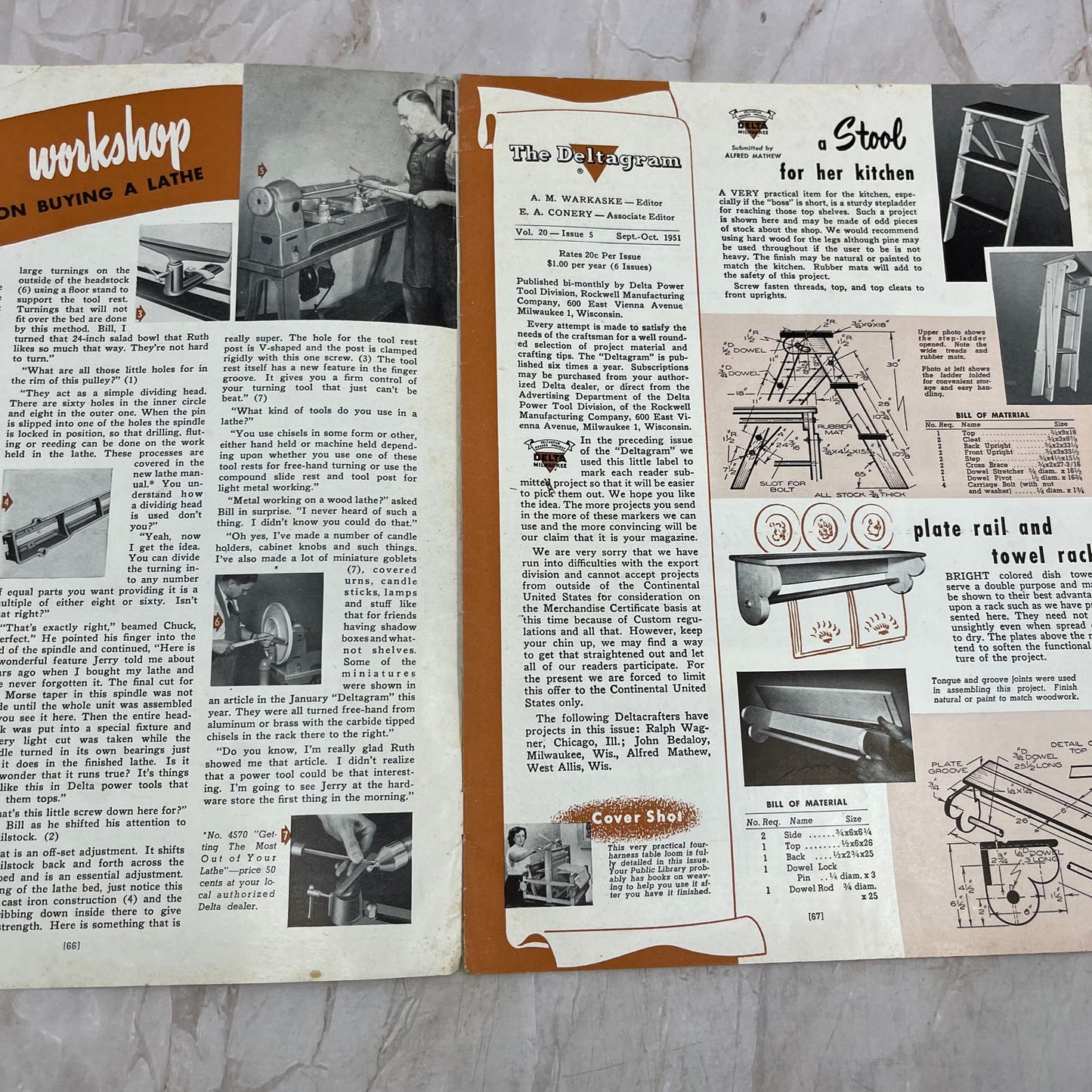 1951 Sep/Oct The Deltagram Newsletter Rockwell Delta Power Tools Woodwork TI9-P3