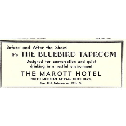 The Wintergarden Rainbow Bar Everglades Room Indianapolis IN 1947 Ad AF6-21