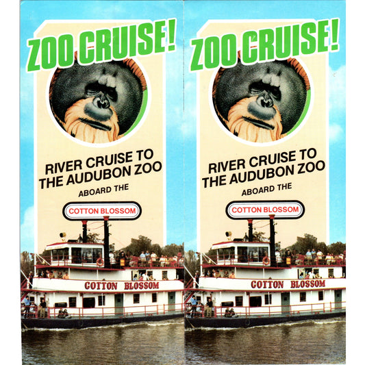 Vintage New Orleans River Cruise to Audubon Zoo Cotton Blossom Brochure TF4-B1