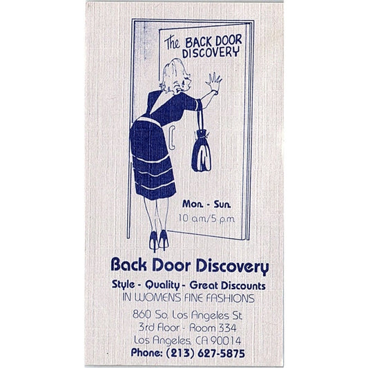 The Back Door Discovery Womens Fashions Los Angeles Vintage Business Card SE5-B4
