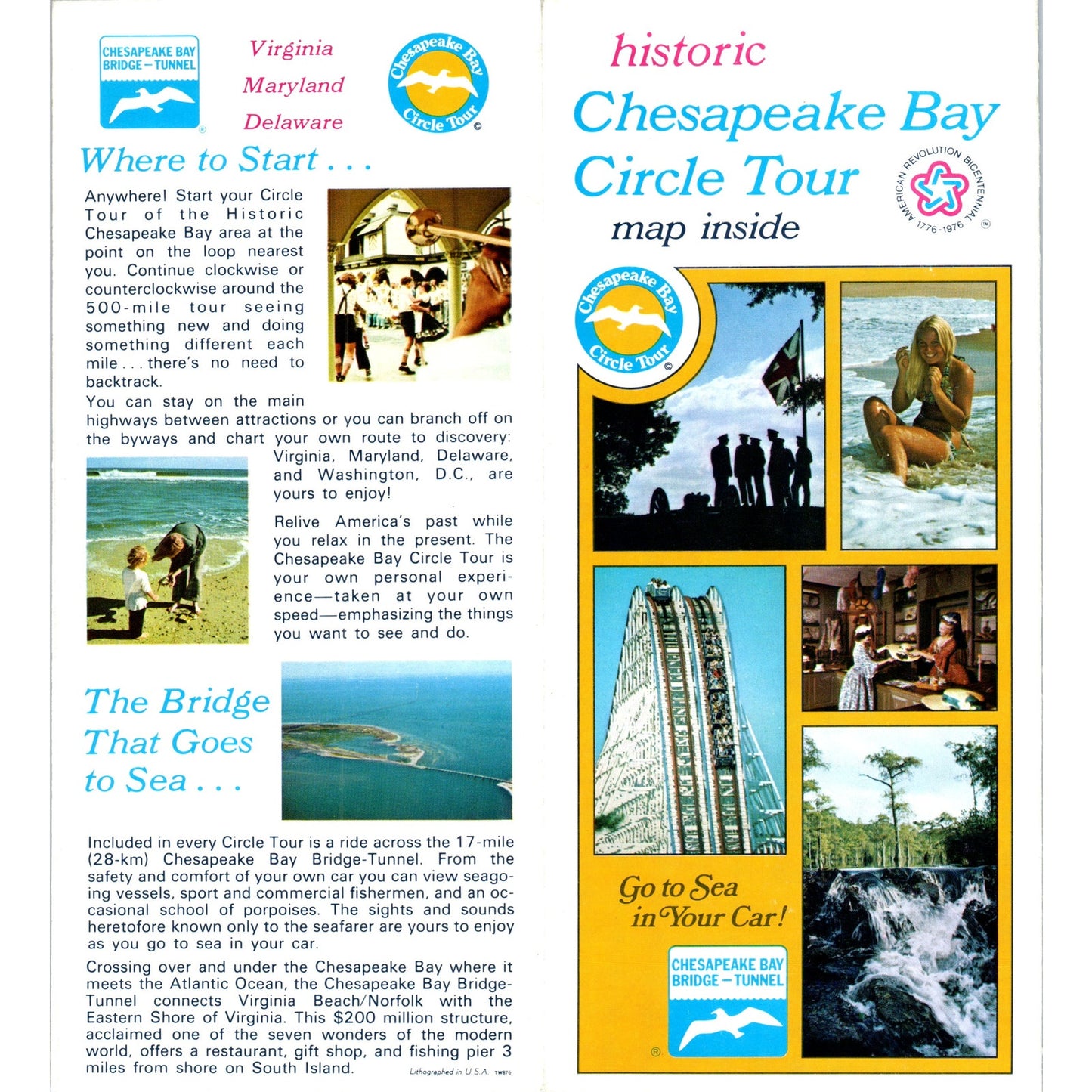 Vintage Chesapeake Bay Circle Tour Fold Out Map & Brochure TF4-B3