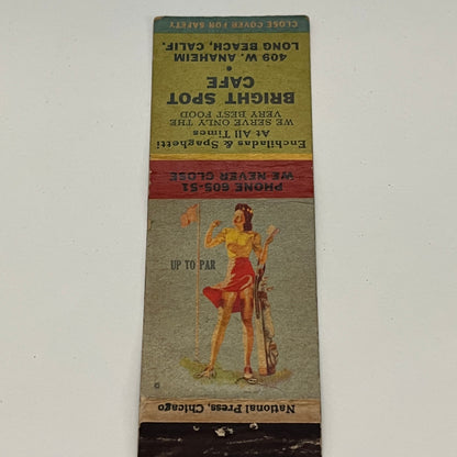 Bright Spot Cafe Long Beach CA Pinup Vintage Matchbook MB59-1