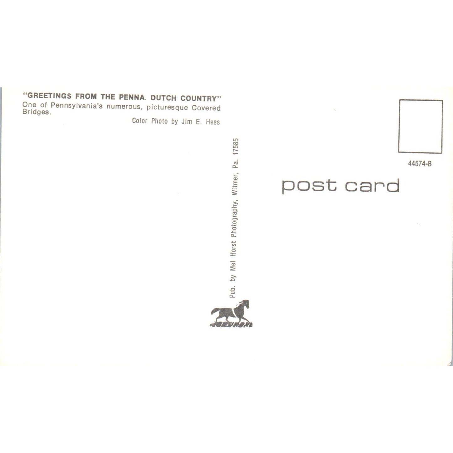 Pennsylvania Dutch Country Long Red Vintage Covered Bridge Postcard PD1